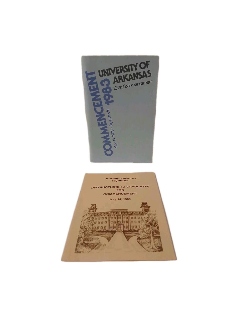 1983 University Of Arkansas Commencement Booklet And Paperwork